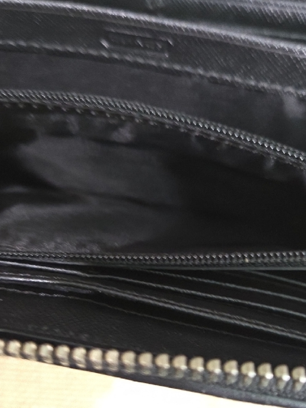 Coach Black Woven Zip-Around Wallet - Picture 8 of 9